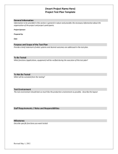 (Insert Project Name Here) Project Test Plan Template General Information
