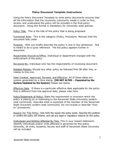 Policy Document Template - Savannah State University
