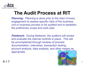 The Audit Process at RIT