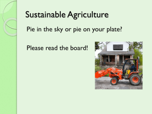 Notes: Sustainable Agriculture