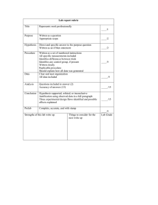 Lab report rubric