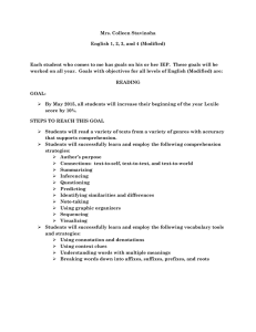 Goals and Objectives