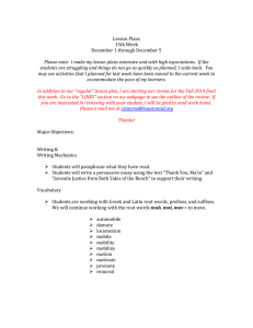 Week 15 December 1, 2014