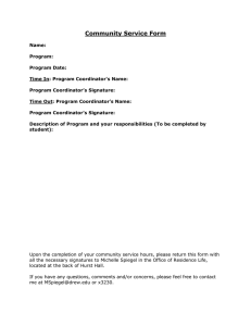 Community Service Form