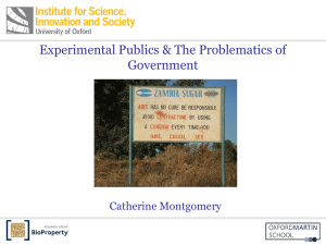 Dr Catherine Montgomery, Institute for Science, Innovation and Society (InSIS), University of Oxford [PPT 7.16MB]