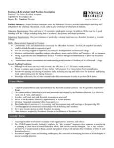 Residence Life Student Staff Position Description