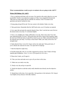 A&P I Study Tips: Recommendations for Success