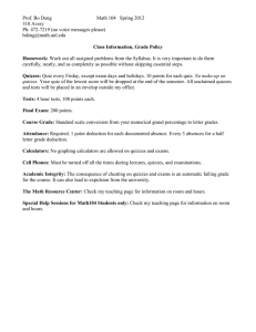 Class Information, Rules, and Policy