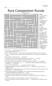 Pure Competition Economics Crossword Puzzle