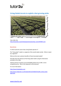 Living Salads invests to exploit a fast-growing niche  Questions