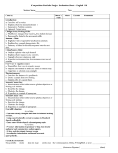 English 110 Composition Portfolio Evaluation Sheet