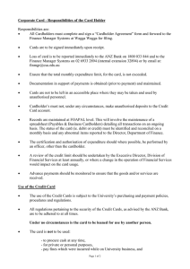 Corporate Card - Cardholder Responsibilities