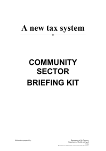 Community Sector Briefing Kit