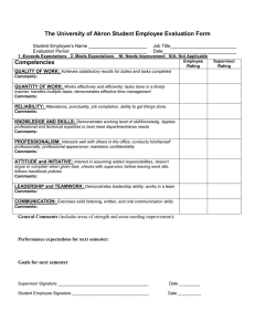 The University of Akron Student Employee Evaluation Form