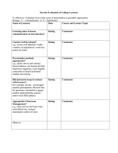 On-site Evaluation of College Lecturer