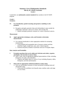 Summary List of Mathematics Standards Met by SC MAPS Activities