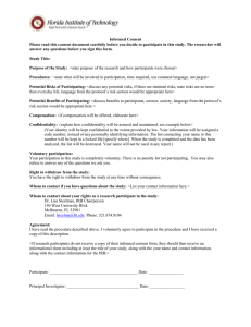 Informed Consent Form - Research Study Participation