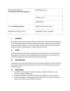 Draft City of Harrogate Purchasing Procedures