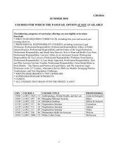 Summer 2016 Courses for Which the Pass/Fail Option is NOT available