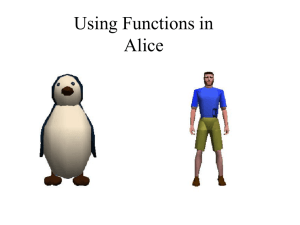 Alice Programming: Using Functions Tutorial