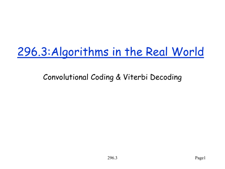 Convolutional Coding & Viterbi Decoding Presentation