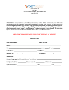 LAND USE PERMIT LUP-PRU Land Use Permit Application – Prior Rights Utility
