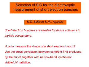 Selection of SiC for the electro-optic measurement of short electron bunches