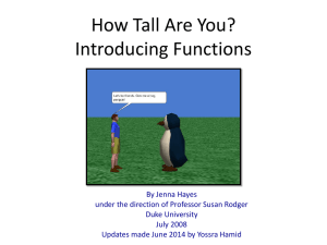 Alice Programming: Using Functions for Character Interaction