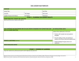 ESOL Lesson Plan Template