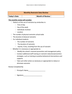 Monthly Restraint Data Review Today’s Date  Month of Review