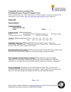 Community Service-Learning (CSL) Promising Practices Proposal Template Form