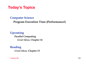 Today’s Topics Computer Science Upcoming Reading
