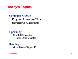 Today’s Topics Computer Science Upcoming Reading