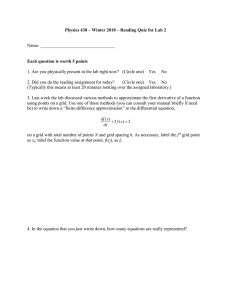 Physics 430 – Winter 2010 – Reading Quiz for Lab... Each question is worth 5 points  Name: _________________________________
