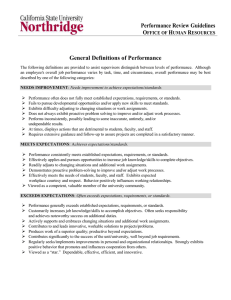 Performance Evaluation Definitions