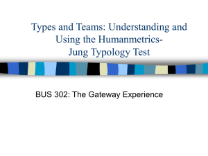 Types and Teams: Understanding and Using the Humanmetrics- Jung Typology Test