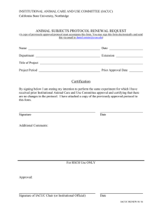 ANIMAL SUBJECTS PROTOCOL RENEWAL REQUEST California State University, Northridge