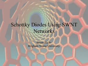 Schottky Diodes Using SWNT Networks Bryan Hicks Brigham Young University
