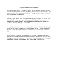 Properties of Matter Writing Prompts