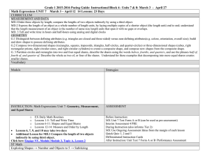 Grade 1 Pacing Guide Block 4 Unit 7