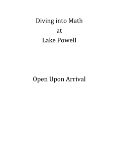 Diving into Math at Lake Powell*