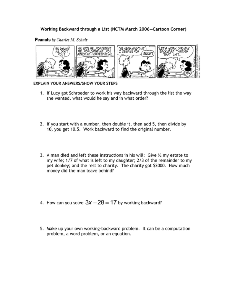 Working Backward Through a List