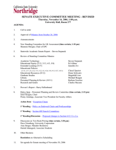 SENATE EXECUTIVE COMMITTEE MEETING - REVISED University Hall, Room 277