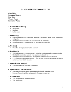 Case Presentation Outline Template
