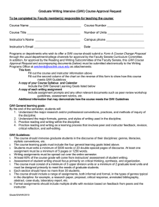 GWI Course Approval Request Form