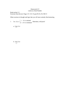 HW #14 - Limits at a real number