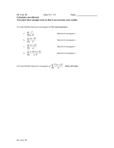  BC Calc III  Quiz 9.4 - 9.5