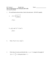 BC Calculus 1 Sample Quiz Name: