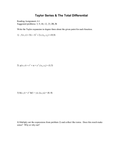 HW #13 - Taylor Series