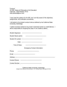 Contract Art 590, History &amp; Philosophy of Art Education